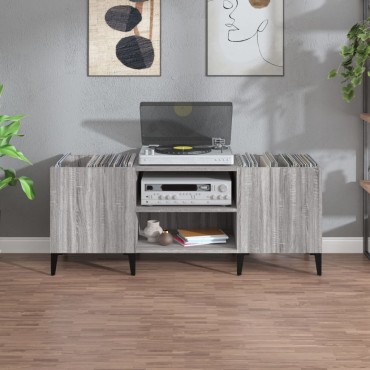 vidaXL Δισκοθήκη Γκρι Sonoma 121x38x48cm από Επεξεργασμένο Ξύλο 1 τεμ.