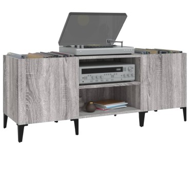 vidaXL Δισκοθήκη Γκρι Sonoma 121x38x48cm από Επεξεργασμένο Ξύλο 1 τεμ.