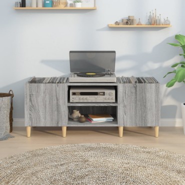 vidaXL Δισκοθήκη Γκρι Sonoma 121x38x48cm από Επεξεργασμένο Ξύλο 1 τεμ.