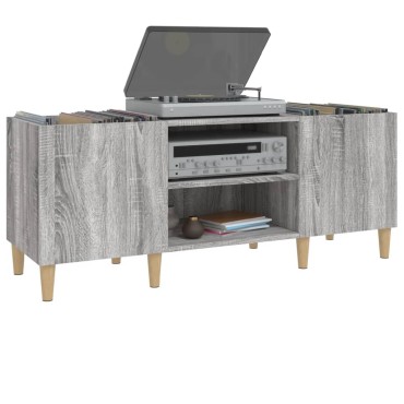 vidaXL Δισκοθήκη Γκρι Sonoma 121x38x48cm από Επεξεργασμένο Ξύλο 1 τεμ.