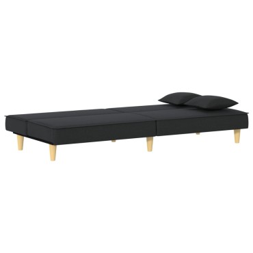 vidaXL Καναπές Κρεβάτι Μαύρος Υφασμάτινος 200x100x33cm 1 τεμ. Γωνιακός