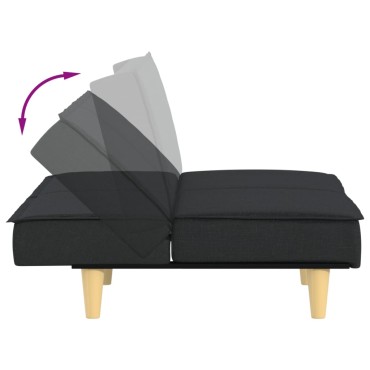 vidaXL Καναπές Κρεβάτι Μαύρος Υφασμάτινος 200x100x33cm 1 τεμ. Γωνιακός