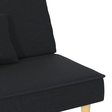 vidaXL Καναπές Κρεβάτι Μαύρος Υφασμάτινος 200x100x33cm 1 τεμ. Γωνιακός