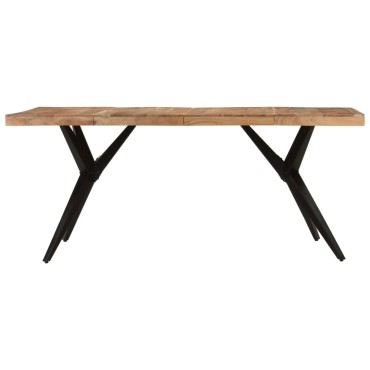 vidaXL Τραπεζαρία Μαύρη 180x90x77cm από Μασίφ Ξύλο Ακακίας 1 τεμ.