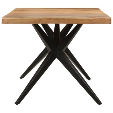 vidaXL Τραπεζαρία Μαύρη 180x90x77cm από Μασίφ Ξύλο Ακακίας 1 τεμ.