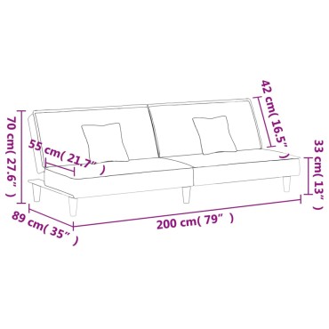 vidaXL Καναπές Κρεβάτι Κρεμ Υφασμάτινος 200x100x33cm 1 τεμ. Γωνιακός