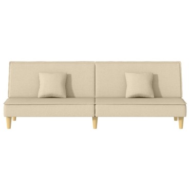 vidaXL Καναπές Κρεβάτι Κρεμ Υφασμάτινος 200x100x33cm 1 τεμ. Γωνιακός