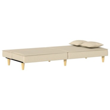 vidaXL Καναπές Κρεβάτι Κρεμ Υφασμάτινος 200x100x33cm 1 τεμ. Γωνιακός