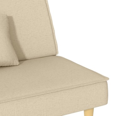 vidaXL Καναπές Κρεβάτι Κρεμ Υφασμάτινος 200x100x33cm 1 τεμ. Γωνιακός