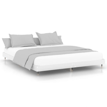 vidaXL Πλαίσιο Κρεβατιού Λευκό 180x200cm Επεξεργ. Ξύλο 1 τεμ. - Διπλό