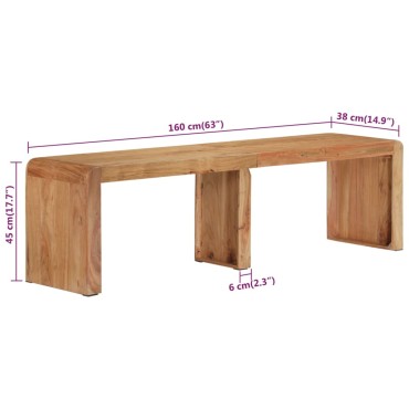 vidaXL Παγκάκι 160x38x45cm από Μασίφ Ξύλο Ακακίας 1 τεμ.