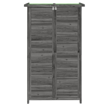 vidaXL Αποθήκη Εργαλείων Κήπου Γκρι 83x57x140 εκ. Μασίφ Ξύλο Πεύκου