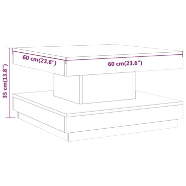 vidaXL Τραπεζάκι Σαλονιού Γκρι 60x60x35cm από MDF 1 τεμ.