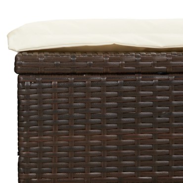 vidaXL Ξαπλώστρα 2 Ατόμων Στρογγ. Οροφή Καφέ 211x112x140cm Συνθ. Ρατάν 1 τεμ.