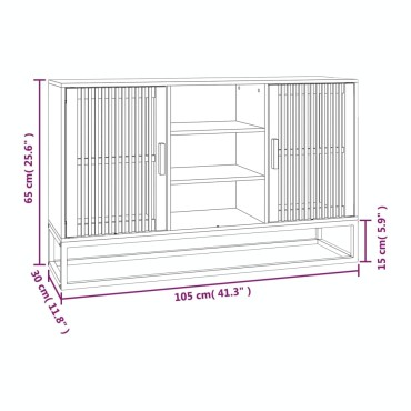 vidaXL Μπουφές Μαύρος 105x30x65cm από Επεξεργασμένο Ξύλο 1 τεμ.