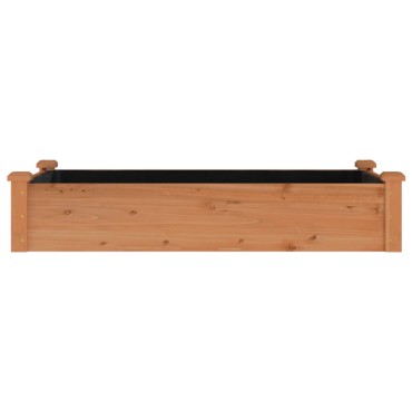 vidaXL Ζαρντινιέρα Υπερυψ. με Επένδυση Καφέ 120x60x25 εκ. Μασίφ Ελάτη