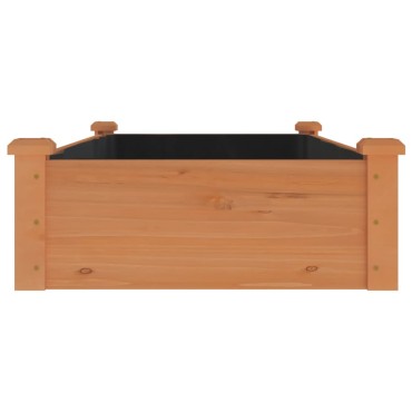 vidaXL Ζαρντινιέρα Υπερυψ. με Επένδυση Καφέ 120x60x25 εκ. Μασίφ Ελάτη