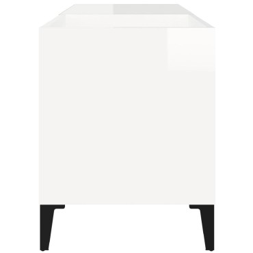 vidaXL Δισκοθήκη Γυαλιστερή Λευκή 84,5x38x48cm Επεξεργασμένο Ξύλο 1 τεμ.