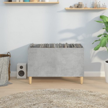vidaXL Δισκοθήκη Γκρι Σκυροδέματος 74,5x38x48cm Επεξεργασμένο Ξύλο