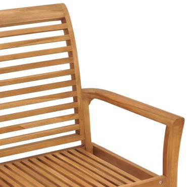 vidaXL Παγκάκι Κήπου από Μασίφ Ξύλο Teak με Μπλε Μαξιλάρι 112x55x94cm 1 τεμ.