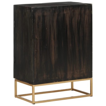 vidaXL Ντουλάπι Μαύρο 55x34x75cm από Μασίφ Ξύλο Μάνγκο και Σίδηρο 1 τεμ.