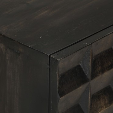 vidaXL Ντουλάπι Μαύρο 55x34x75cm από Μασίφ Ξύλο Μάνγκο και Σίδηρο 1 τεμ.