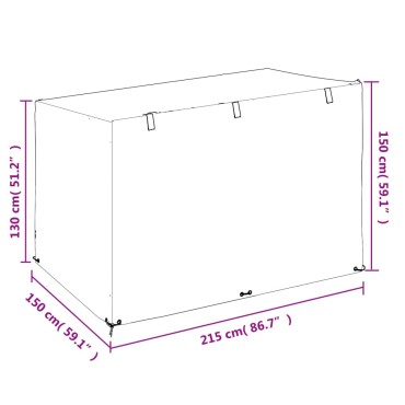vidaXL Κάλυμμα Κούνιας με 12 Κρίκους 215x150x130/150cm Πολυαιθυλένιο 1 τεμ.