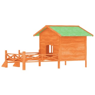 vidaXL Σπίτι Σκύλου Καφέ 159 x 120 x 88,5 εκ. από Μασίφ Ξύλο Πεύκου