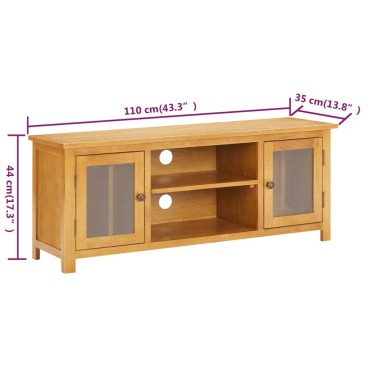 vidaXL Έπιπλο Τηλεόρασης 110x35x44cm από Μασίφ Ξύλο Δρυός