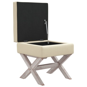 vidaXL Σκαμπό Αποθήκευσης 45x45x49cm Λινό 1 τεμ.