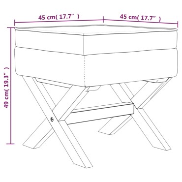 vidaXL Σκαμπό Αποθήκευσης 45x45x49cm Λινό 1 τεμ.