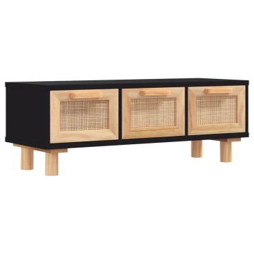 vidaXL Τραπεζάκι Σαλονιού Μαύρο 80x40x30cm Επεξ. Ξύλο & Μασίφ Πεύκο 1 τεμ.