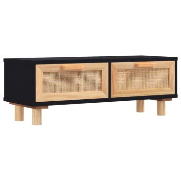 vidaXL Τραπεζάκι Σαλονιού Μαύρο 80x40x30cm Επεξ. Ξύλο & Μασίφ Πεύκο 1 τεμ.
