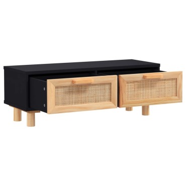vidaXL Τραπεζάκι Σαλονιού Μαύρο 80x40x30cm Επεξ. Ξύλο & Μασίφ Πεύκο 1 τεμ.