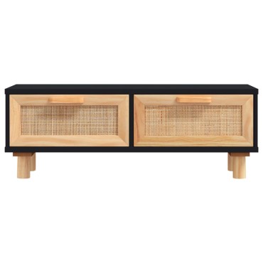 vidaXL Τραπεζάκι Σαλονιού Μαύρο 80x40x30cm Επεξ. Ξύλο & Μασίφ Πεύκο 1 τεμ.