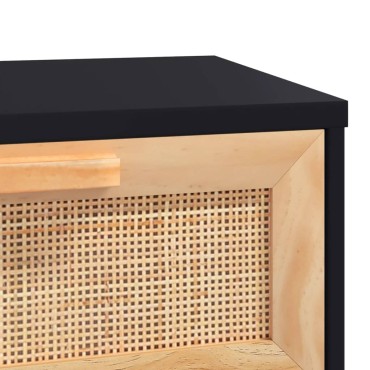 vidaXL Τραπεζάκι Σαλονιού Μαύρο 80x40x30cm Επεξ. Ξύλο & Μασίφ Πεύκο 1 τεμ.