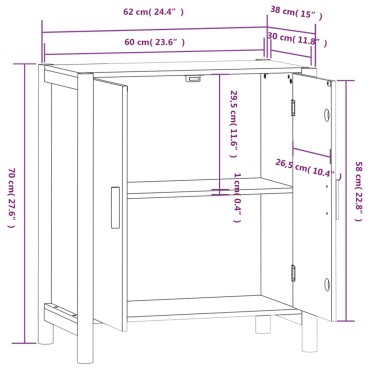 vidaXL Ντουλάπι Μαύρο 62x38x70cm από Επεξεργασμένο Ξύλο 1 τεμ.