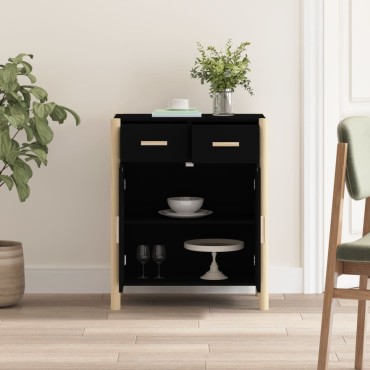 vidaXL Ντουλάπι Μαύρο 62x38x75cm από Επεξεργασμένο Ξύλο 1 τεμ.