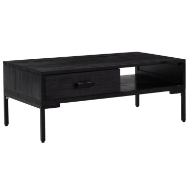 vidaXL Τραπεζάκι Σαλονιού Μαύρο 90x50x35cm από Μασίφ Ξύλο Πεύκου 1 τεμ.