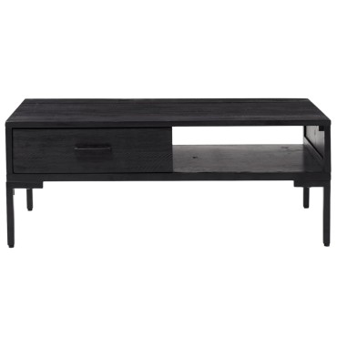 vidaXL Τραπεζάκι Σαλονιού Μαύρο 90x50x35cm από Μασίφ Ξύλο Πεύκου 1 τεμ.