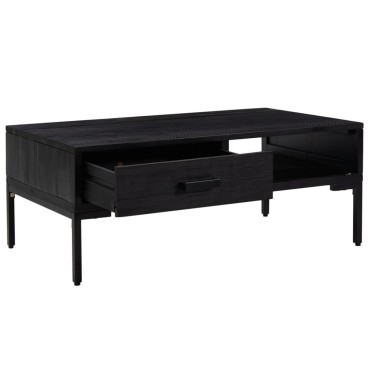 vidaXL Τραπεζάκι Σαλονιού Μαύρο 90x50x35cm από Μασίφ Ξύλο Πεύκου 1 τεμ.