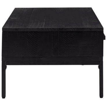 vidaXL Τραπεζάκι Σαλονιού Μαύρο 90x50x35cm από Μασίφ Ξύλο Πεύκου 1 τεμ.