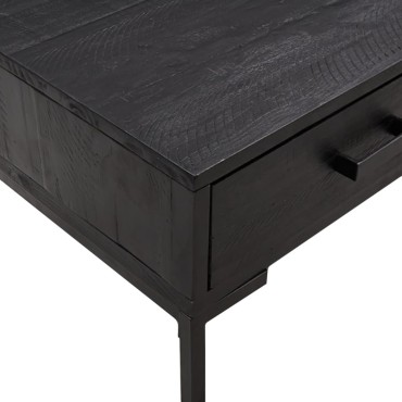 vidaXL Τραπεζάκι Σαλονιού Μαύρο 90x50x35cm από Μασίφ Ξύλο Πεύκου 1 τεμ.