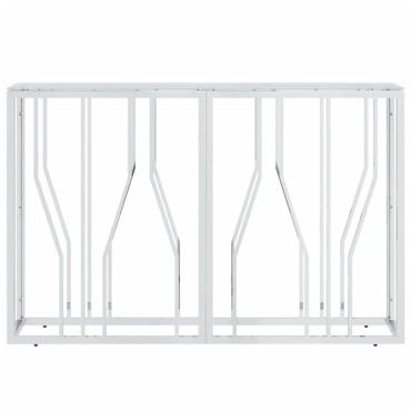 vidaXL Τραπέζι Κονσόλα 110x30x70cm από Ανοξείδωτο Ατσάλι και Γυαλί 1 τεμ.