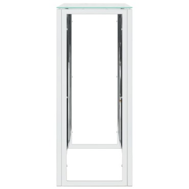 vidaXL Τραπέζι Κονσόλα 110x30x70cm από Ανοξείδωτο Ατσάλι και Γυαλί 1 τεμ.