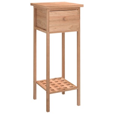 vidaXL Βοηθητικό Τραπέζι με Συρτάρι 25x25x60cm Μασίφ Ξύλο Καρυδιάς 1 τεμ.