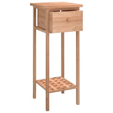 vidaXL Βοηθητικό Τραπέζι με Συρτάρι 25x25x60cm Μασίφ Ξύλο Καρυδιάς 1 τεμ.