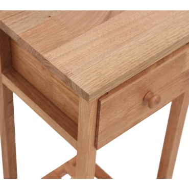 vidaXL Βοηθητικό Τραπέζι με Συρτάρι 25x25x60cm Μασίφ Ξύλο Καρυδιάς 1 τεμ.