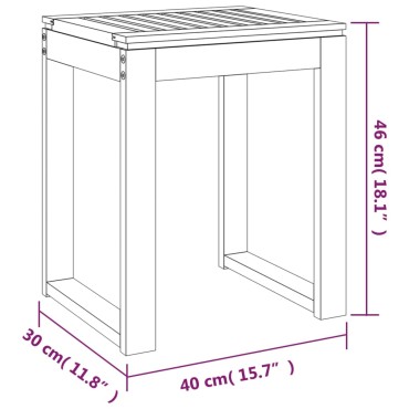 vidaXL Σκαμπό Μπάνιου 40 x 30 x 46 εκ. από Μασίφ Ξύλο Καρυδιάς