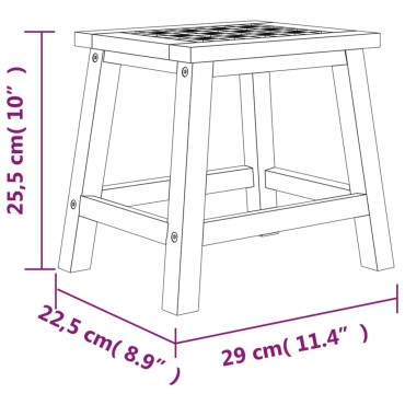 vidaXL Σκαμπό 29x22,5x25,5 εκ. Μασίφ Ξύλο Καρυδιά